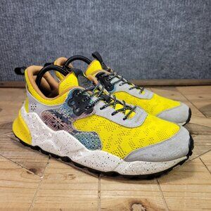 Flower Mountain Kotetsu Women's 7 Hiking Shoes - Yellow Gray Mesh Suede